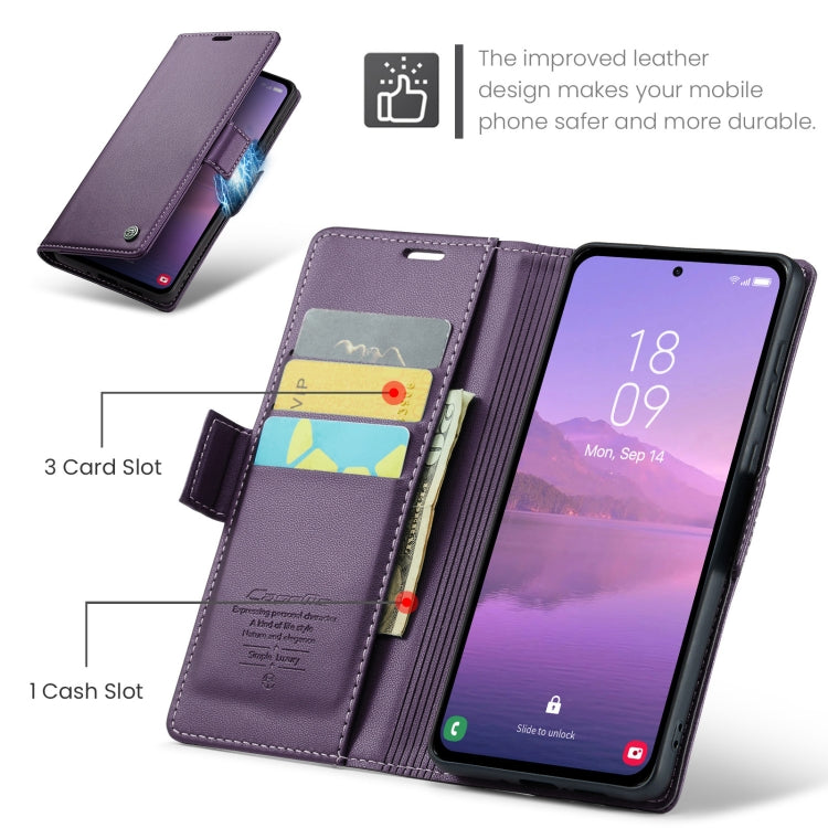 For Samsung Galaxy A35 5G CaseMe 023 Butterfly Buckle Litchi Texture RFID Anti-theft Leather Phone Case(Pearly Purple) - Galaxy Phone Cases by CaseMe | Online Shopping South Africa | PMC Jewellery | Buy Now Pay Later Mobicred