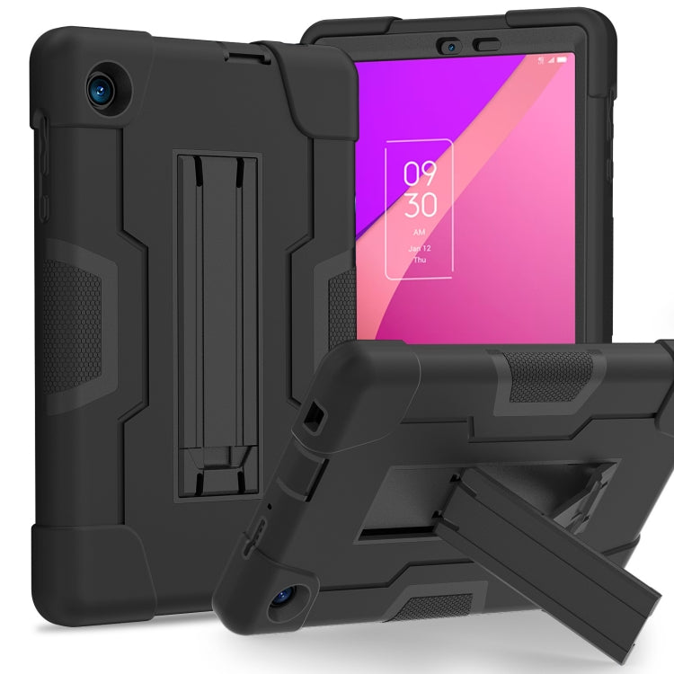 For TCL Tab 8 LE / WiFi Contrast Color Silicone Hybrid PC Tablet Case with Holder(Black) - Others by PMC TechLife | Online Shopping South Africa | PMC TechLife | Buy Now Pay Later Mobicred