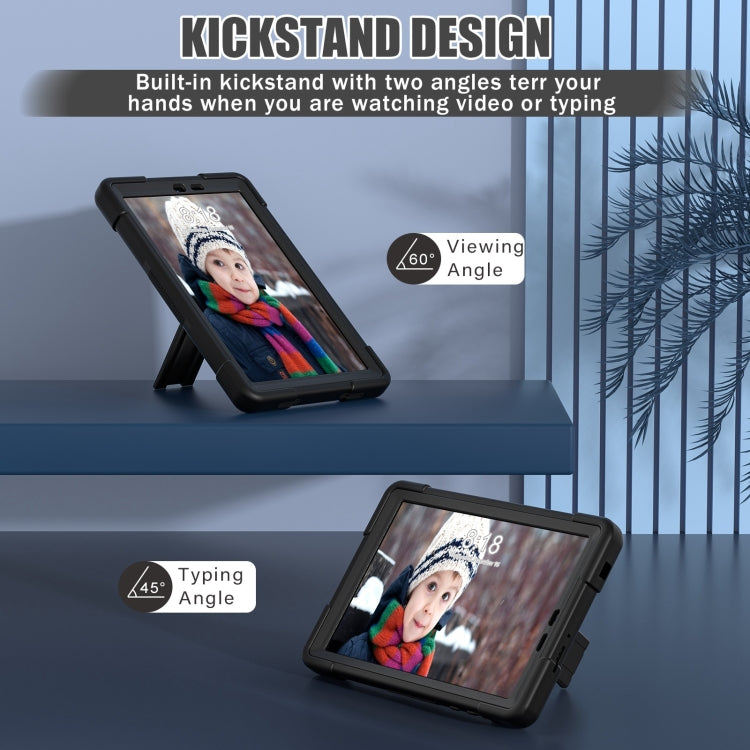 For TCL Tab 8 LE / WiFi Contrast Color Silicone Hybrid PC Tablet Case with Holder(Black) - Others by PMC TechLife | Online Shopping South Africa | PMC TechLife | Buy Now Pay Later Mobicred