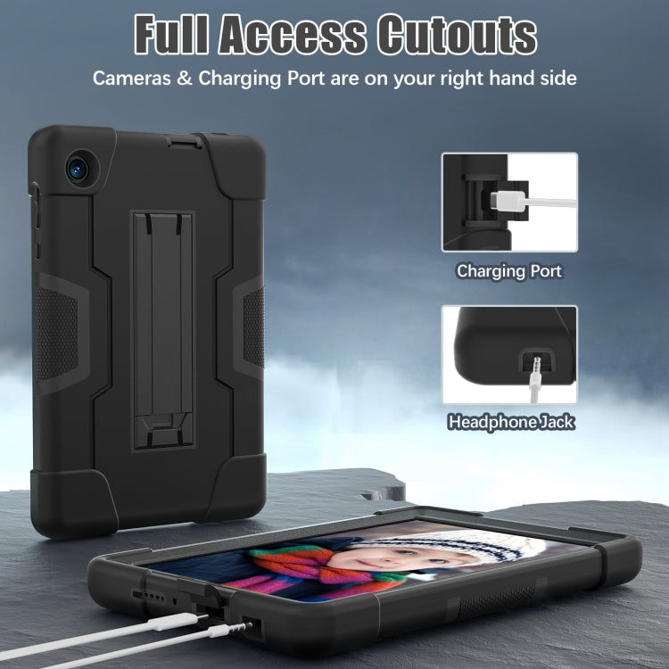 For TCL Tab 8 LE / WiFi Contrast Color Silicone Hybrid PC Tablet Case with Holder(Black) - Others by PMC TechLife | Online Shopping South Africa | PMC TechLife | Buy Now Pay Later Mobicred