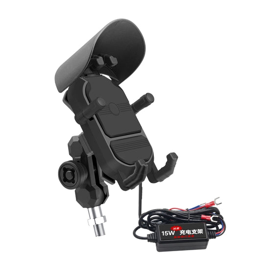 WUPP ZH-1848B1 15W Motorcycle Wireless Fast Charging Phone Navigation Holder, Style:M8 Ball Joint - Holder by WUPP | Online Shopping South Africa | PMC Jewellery | Buy Now Pay Later Mobicred