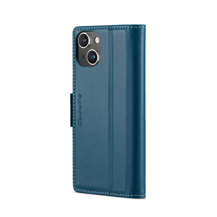 For iPhone 15 Plus CaseMe 023 Butterfly Buckle Litchi Texture RFID Anti-theft Leather Phone Case(Blue) - iPhone 15 Plus Cases by CaseMe | Online Shopping South Africa | PMC Jewellery | Buy Now Pay Later Mobicred