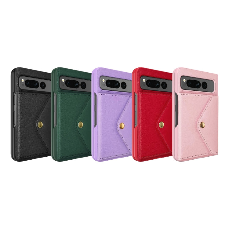 For Google Pixel Fold Litchi Texture Integrated Phone Case with Card Bag(Green) - Google Cases by PMC TechLife | Online Shopping South Africa | PMC TechLife | Buy Now Pay Later Mobicred