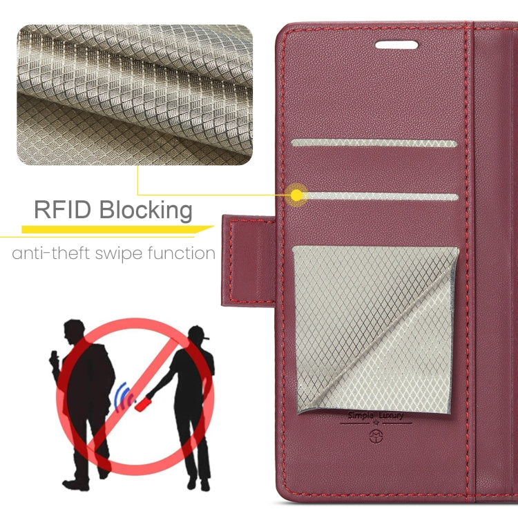 For Xiaomi Mi 10T 5G／10T Pro 5G CaseMe 023 Butterfly Buckle Litchi Texture RFID Anti-theft Leather Phone Case(Wine Red) - Xiaomi Cases by CaseMe | Online Shopping South Africa | PMC Jewellery | Buy Now Pay Later Mobicred