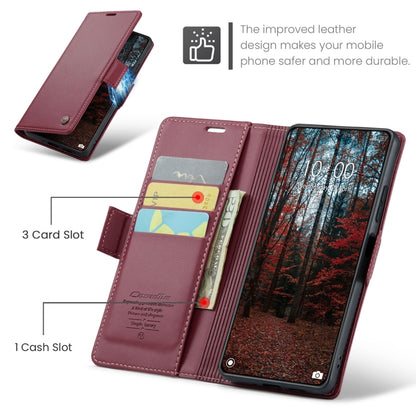 For Xiaomi 14 CaseMe 023 Butterfly Buckle Litchi Texture RFID Anti-theft Leather Phone Case(Wine Red) - 14 Cases by CaseMe | Online Shopping South Africa | PMC Jewellery | Buy Now Pay Later Mobicred