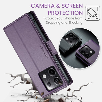 For Xiaomi Redmi Note 13 Pro 5G CaseMe 023 Butterfly Buckle Litchi Texture RFID Anti-theft Leather Phone Case(Pearly Purple) - Xiaomi Cases by CaseMe | Online Shopping South Africa | PMC Jewellery | Buy Now Pay Later Mobicred