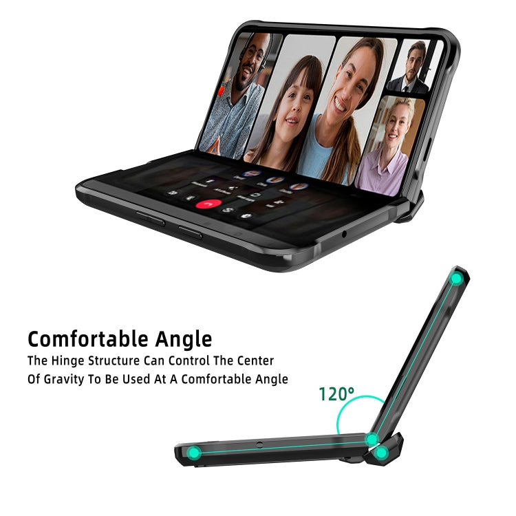 For Google Pixel Fold Twill Texture Integrated Shockproof Phone Case with Holder(Green) - Google Cases by PMC TechLife | Online Shopping South Africa | PMC TechLife | Buy Now Pay Later Mobicred