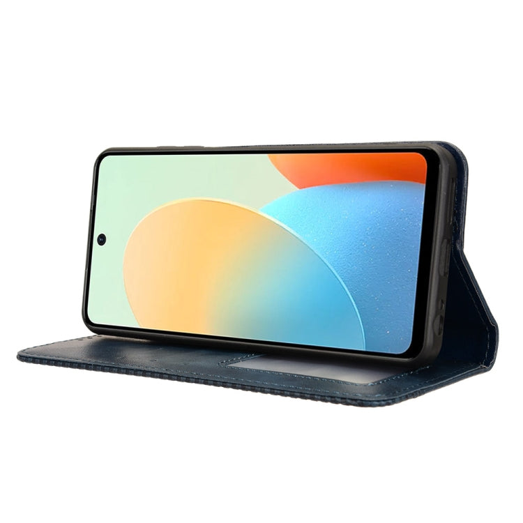 For Tecno Spark Go 2024 Magnetic Buckle Retro Texture Leather Phone Case(Blue) - Tecno Cases by PMC Jewellery | Online Shopping South Africa | PMC Jewellery | Buy Now Pay Later Mobicred