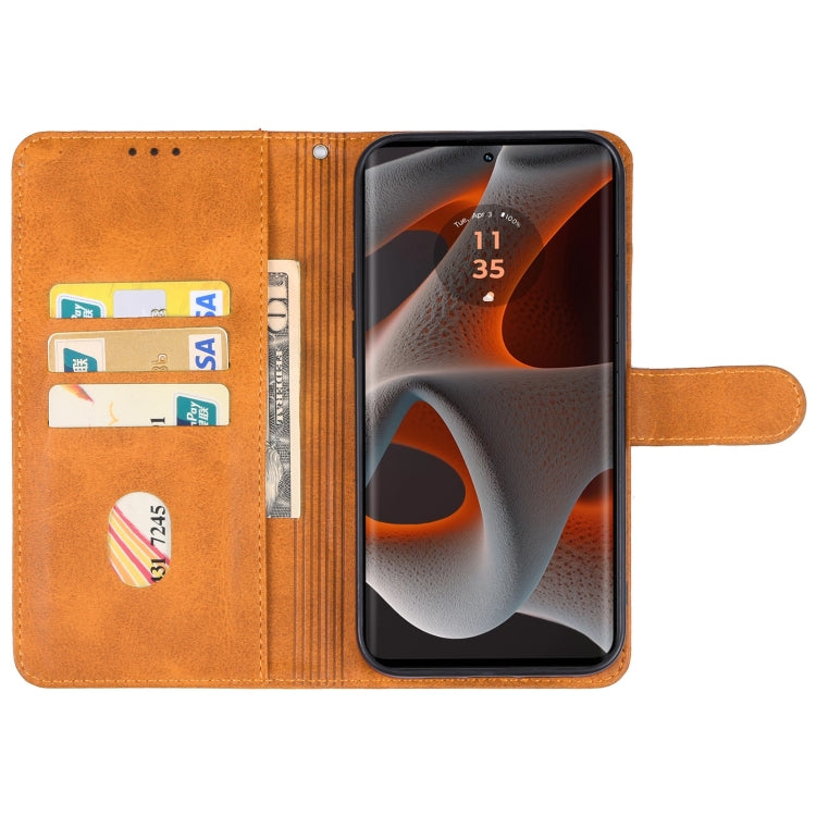 For Motorola Edge 50 Pro Leather Phone Case(Brown) - Motorola Cases by PMC TechLife | Online Shopping South Africa | PMC TechLife | Buy Now Pay Later Mobicred