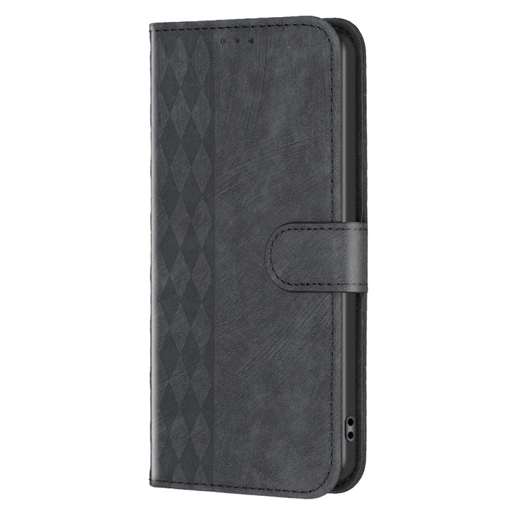 For Xiaomi Redmi Note 13 Pro+ 5G Plaid Embossed Leather Phone Case(Black) - Note 13 Pro+ Cases by PMC TechLife | Online Shopping South Africa | PMC TechLife | Buy Now Pay Later Mobicred