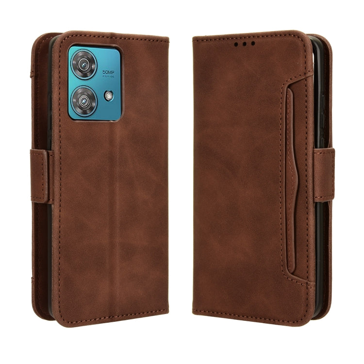 For Motorola Edge 40 Neo 5G Skin Feel Calf Texture Card Slots Leather Phone Case(Brown) - Motorola Cases by PMC Jewellery | Online Shopping South Africa | PMC Jewellery | Buy Now Pay Later Mobicred