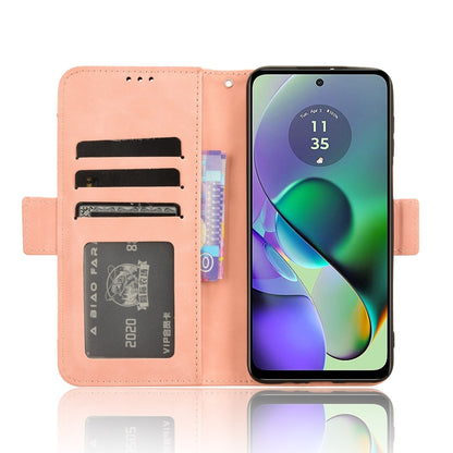 For Motorola Moto G54 5G Skin Feel Calf Texture Card Slots Leather Phone Case(Pink) - Motorola Cases by PMC Jewellery | Online Shopping South Africa | PMC Jewellery | Buy Now Pay Later Mobicred