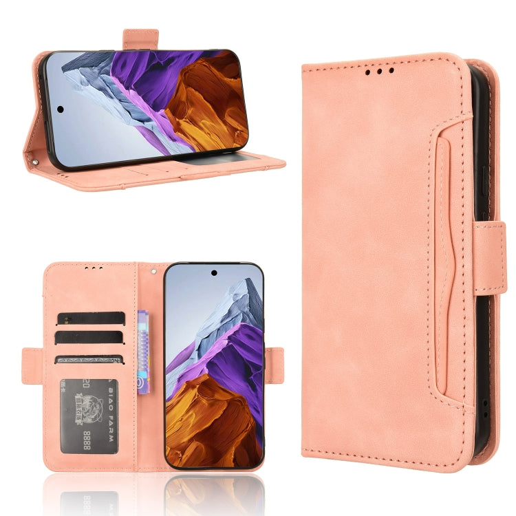 For Google Pixel 9 Skin Feel Calf Texture Card Slots Leather Phone Case(Pink) - Google Cases by PMC TechLife | Online Shopping South Africa | PMC TechLife | Buy Now Pay Later Mobicred