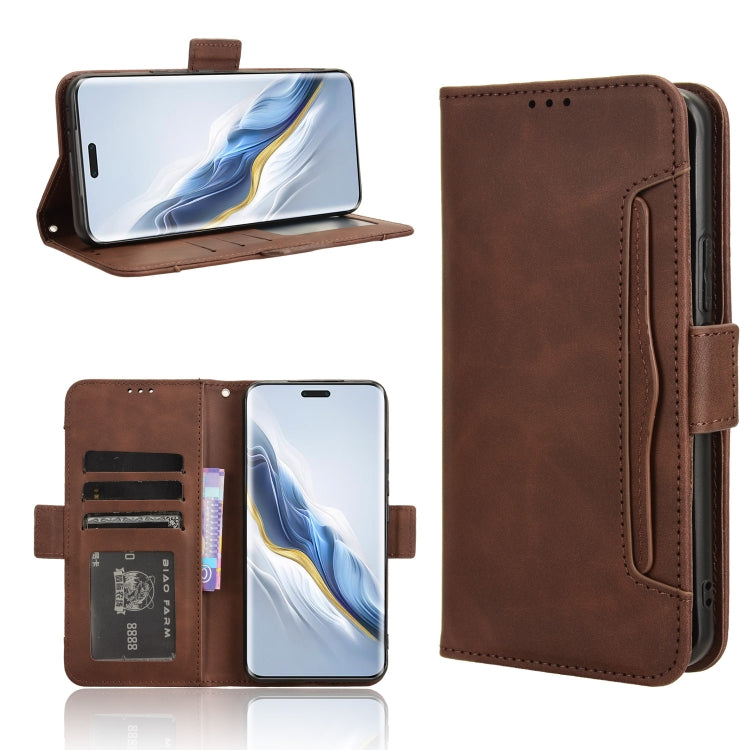 For Honor Magic6 Pro Skin Feel Calf Texture Card Slots Leather Phone Case(Brown) - Honor Cases by PMC Jewellery | Online Shopping South Africa | PMC Jewellery | Buy Now Pay Later Mobicred