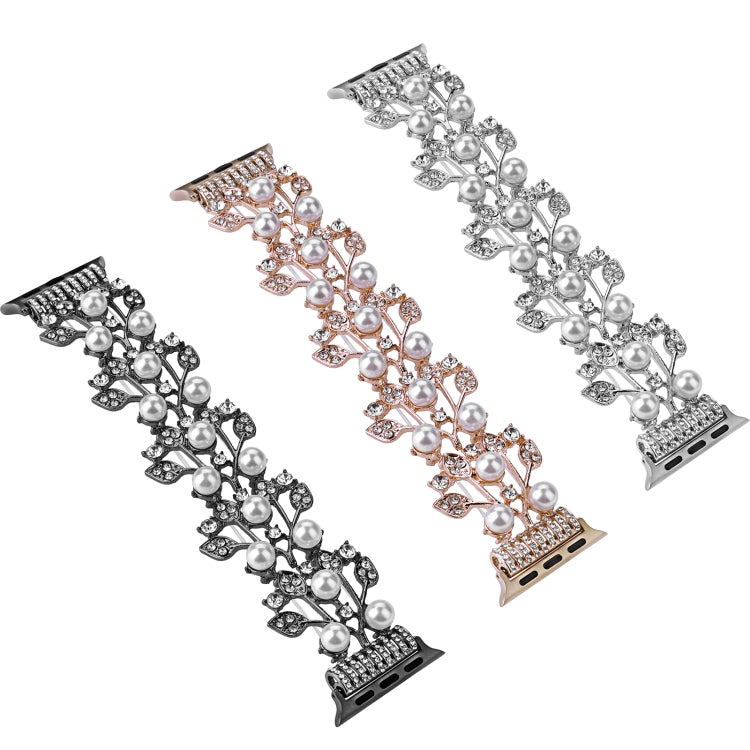 Four-leaf Bead Metal Watch Band For Apple Watch 9 41mm(Silver) - free shipping - PMC TechLife - Order now!