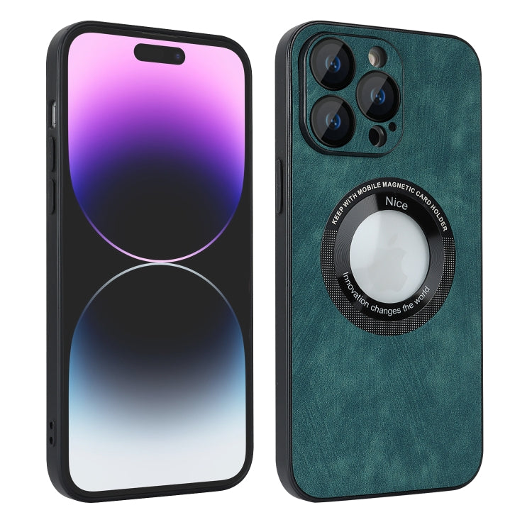 For iPhone 13 Pro Skin Feel Leather MagSafe Magnetic Phone Case(Green) - iPhone 13 Pro Cases by PMC TechLife | Online Shopping South Africa | PMC TechLife
