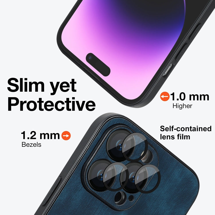 For iPhone 12 Pro Max Skin Feel Leather MagSafe Magnetic Phone Case(Blue) - iPhone 12 Pro Max Cases by PMC TechLife | Online Shopping South Africa | PMC TechLife