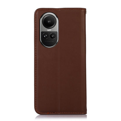 OPPO Reno10 5G / 10 Pro 5G Global KHAZNEH Nappa Top Layer Cowhide Leather Phone Case(Brown) - OPPO Cases by PMC Jewellery | Online Shopping South Africa | PMC Jewellery | Buy Now Pay Later Mobicred