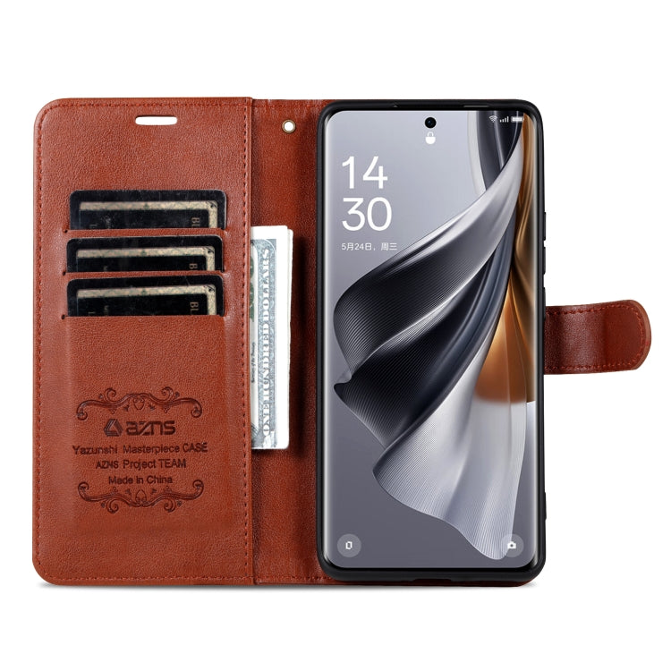 For vivo S18 AZNS Sheepskin Texture Flip Leather Phone Case(Brown) - S18 Cases by AZNS | Online Shopping South Africa | PMC Jewellery | Buy Now Pay Later Mobicred