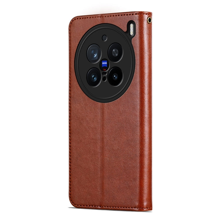 For vivo X200 Pro AZNS Sheepskin Texture Flip Leather Phone Case(Brown) - X200 Pro Cases by AZNS | Online Shopping South Africa | PMC Jewellery | Buy Now Pay Later Mobicred