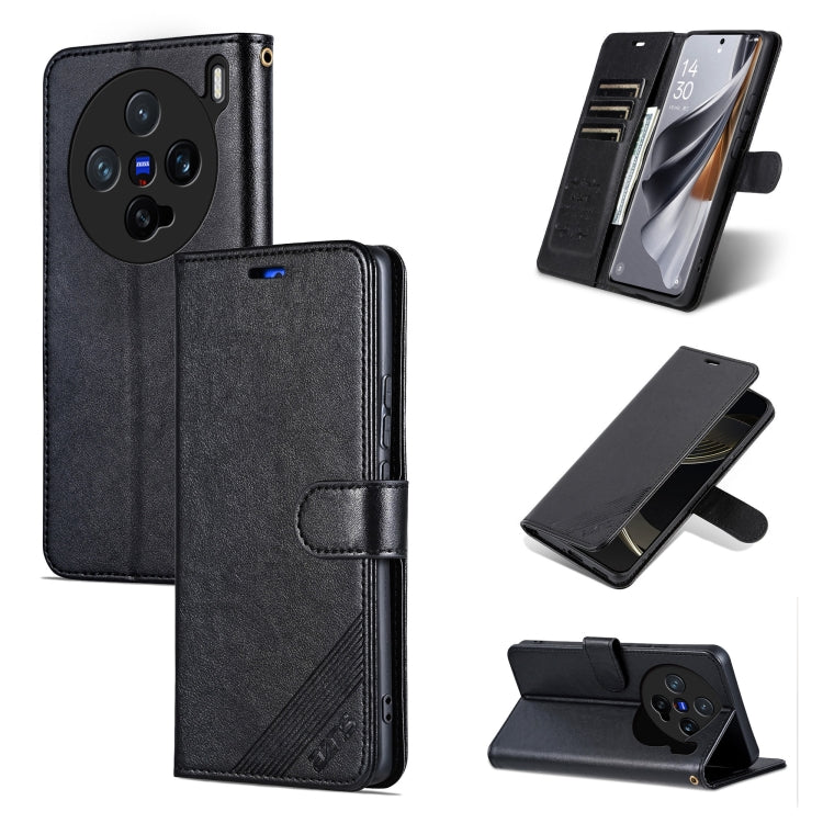 For vivo X200 Pro mini AZNS Sheepskin Texture Flip Leather Phone Case(Black) - X200 Pro mini Cases by AZNS | Online Shopping South Africa | PMC Jewellery | Buy Now Pay Later Mobicred