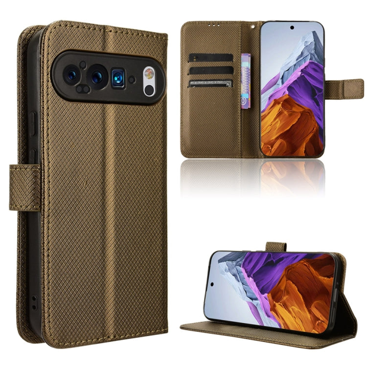 For Google Pixel 9 Pro Diamond Texture Leather Phone Case(Brown) - free shipping - PMC TechLife - Order now!