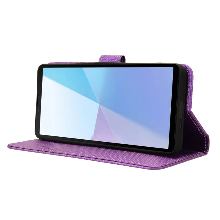 For Sony Xperia 10 VI 2024 Diamond Texture Leather Phone Case(Purple) - Sony Cases by PMC Jewellery | Online Shopping South Africa | PMC Jewellery | Buy Now Pay Later Mobicred