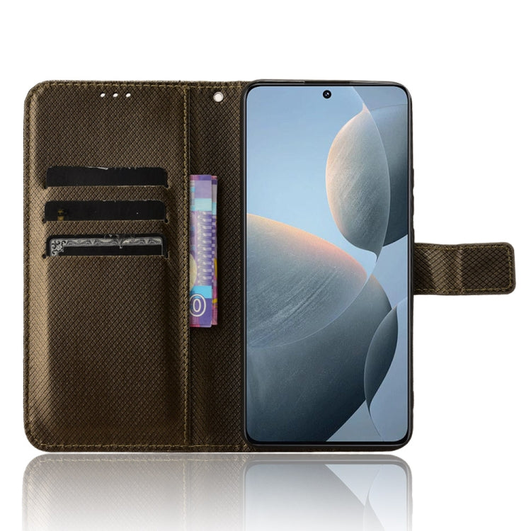 For Xiaomi Redmi K70 / K70 Pro Diamond Texture Leather Phone Case(Brown) - K70 Pro Cases by PMC Jewellery | Online Shopping South Africa | PMC Jewellery | Buy Now Pay Later Mobicred