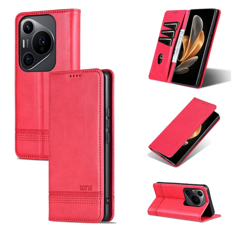 For Huawei Pura 70 Pro / 70 Pro+ AZNS Magnetic Calf Texture Flip Leather Phone Case(Red) - Huawei Cases by AZNS | Online Shopping South Africa | PMC Jewellery | Buy Now Pay Later Mobicred