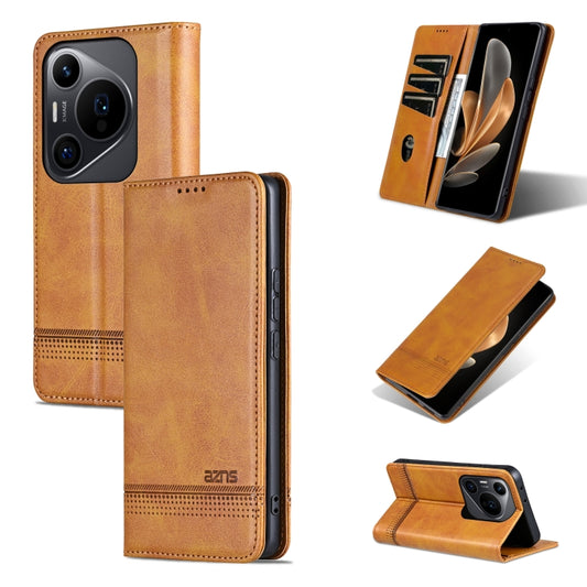 For Huawei Pura 70 Pro / 70 Pro+ AZNS Magnetic Calf Texture Flip Leather Phone Case(Light Brown) - Huawei Cases by AZNS | Online Shopping South Africa | PMC Jewellery | Buy Now Pay Later Mobicred