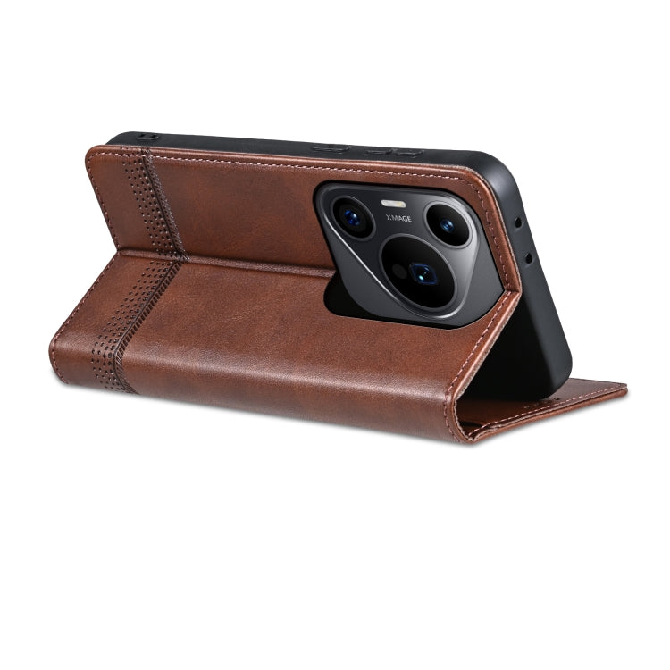 For Huawei Pura 70 Pro / 70 Pro+ AZNS Magnetic Calf Texture Flip Leather Phone Case(Dark Brown) - Huawei Cases by AZNS | Online Shopping South Africa | PMC Jewellery | Buy Now Pay Later Mobicred