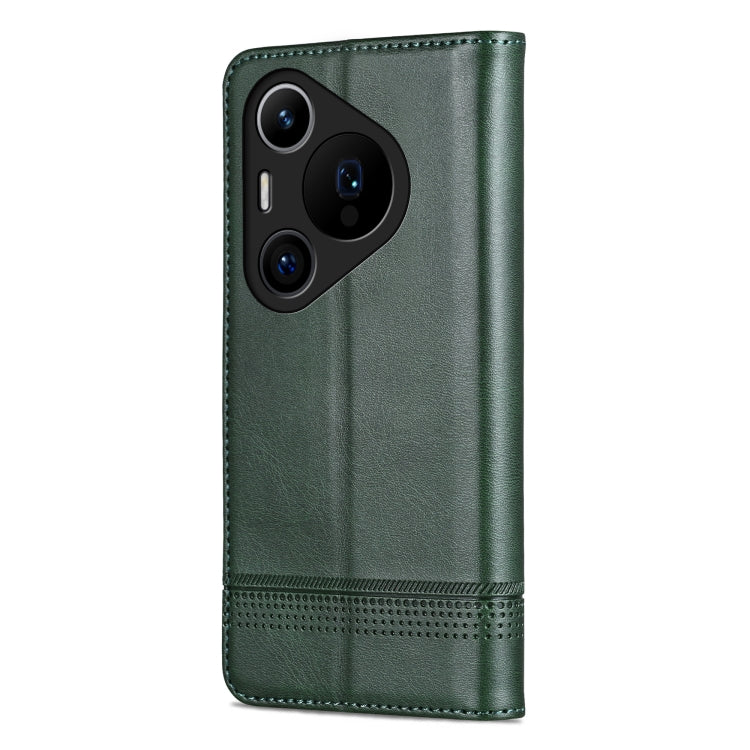 For Huawei Pura 70 Pro / 70 Pro+ Fine Hole AZNS Magnetic Calf Texture Flip Leather Phone Case(Dark Green) - Huawei Cases by AZNS | Online Shopping South Africa | PMC Jewellery | Buy Now Pay Later Mobicred