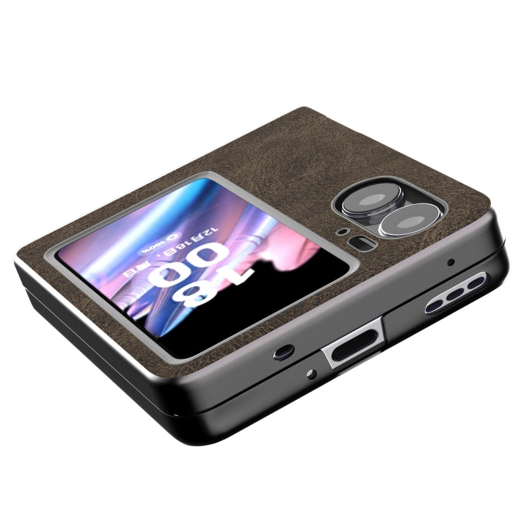 For OPPO Find N2 Flip ABEEL Dream Litchi Texture PU Phone Case(Khaki) - Find N2 Flip Cases by PMC TechLife | Online Shopping South Africa | PMC TechLife | Buy Now Pay Later Mobicred