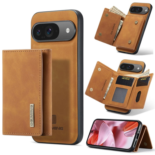 For Google Pixel 9 / 9 Pro DG.MING M1 Series 3-Fold Multi Card Wallet + Magnetic Phone Case(Brown) - Google Cases by DG.MING | Online Shopping South Africa | PMC Jewellery | Buy Now Pay Later Mobicred