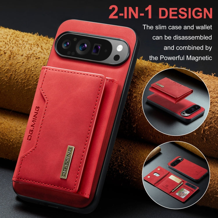 For Google Pixel 9 Pro XL DG.MING M2 Series 3-Fold Multi Card Bag + Magnetic Phone Case(Red) - free shipping - PMC Jewellery - Order now!
