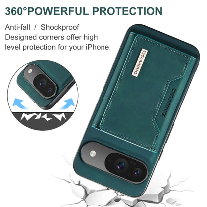 For Google Pixel 9 / 9 Pro DG.MING M2 Series 3-Fold Multi Card Bag + Magnetic Phone Case(Green) - Google Cases by DG.MING | Online Shopping South Africa | PMC Jewellery | Buy Now Pay Later Mobicred