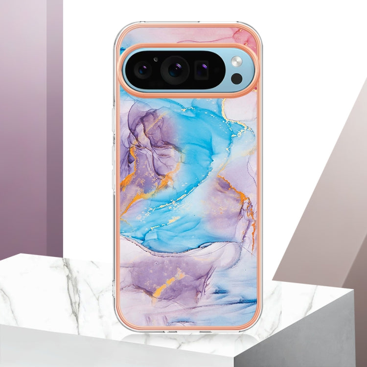 For Google Pixel 9 / 9 Pro Electroplating IMD TPU Phone Case(Blue Marble) - Google Cases by PMC Jewellery | Online Shopping South Africa | PMC Jewellery | Buy Now Pay Later Mobicred