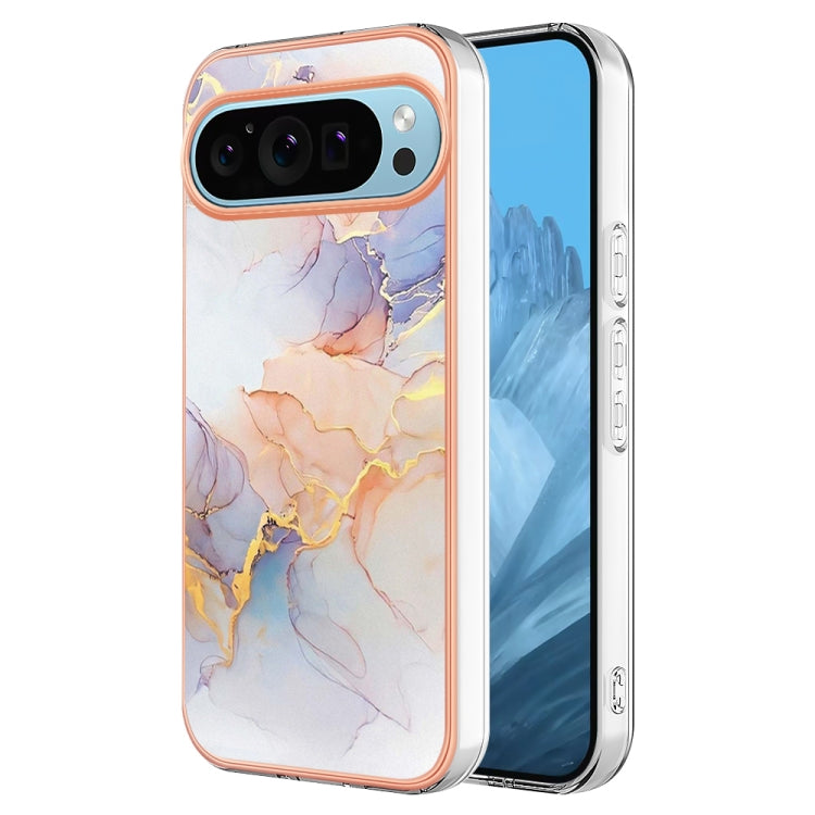 For Google Pixel 9 / 9 Pro Electroplating IMD TPU Phone Case(White Marble) - Google Cases by PMC TechLife | Online Shopping South Africa | PMC TechLife | Buy Now Pay Later Mobicred