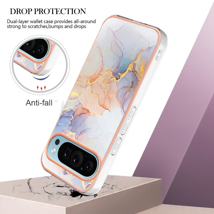 For Google Pixel 9 / 9 Pro Electroplating IMD TPU Phone Case(White Marble) - Google Cases by PMC TechLife | Online Shopping South Africa | PMC TechLife | Buy Now Pay Later Mobicred
