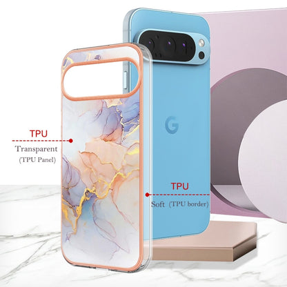 For Google Pixel 9 Pro XL Electroplating IMD TPU Phone Case(White Marble) - Google Cases by PMC Jewellery | Online Shopping South Africa | PMC Jewellery | Buy Now Pay Later Mobicred