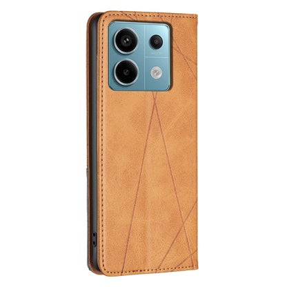 For Xiaomi Redmi Note 13 Pro 4G Global Rhombus Texture Magnetic Leather Phone Case(Yellow) - Note 13 Pro Cases by PMC Jewellery | Online Shopping South Africa | PMC Jewellery | Buy Now Pay Later Mobicred