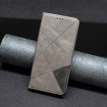 For Xiaomi Redmi Note 13 Pro 4G Global Rhombus Texture Magnetic Leather Phone Case(Grey) - Note 13 Pro Cases by PMC Jewellery | Online Shopping South Africa | PMC Jewellery | Buy Now Pay Later Mobicred