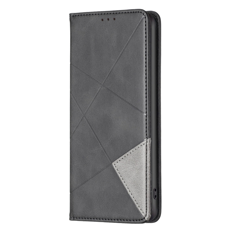 For Xiaomi Redmi A3 Rhombus Texture Magnetic Leather Phone Case(Black) - Xiaomi Cases by PMC TechLife | Online Shopping South Africa | PMC TechLife | Buy Now Pay Later Mobicred