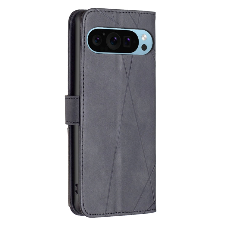 For Google Pixel 9 Pro Magnetic Buckle Rhombus Texture Leather Phone Case(Black) - Google Cases by PMC Jewellery | Online Shopping South Africa | PMC Jewellery | Buy Now Pay Later Mobicred