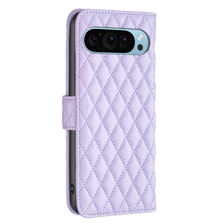 For Google Pixel 9 Diamond Lattice Wallet Leather Flip Phone Case(Purple) - Google Cases by PMC Jewellery | Online Shopping South Africa | PMC Jewellery | Buy Now Pay Later Mobicred