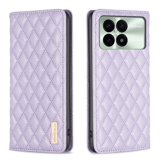 For Xiaomi Redmi K70 / K70 Pro Diamond Lattice Magnetic Leather Flip Phone Case(Purple) - K70 Pro Cases by PMC Jewellery | Online Shopping South Africa | PMC Jewellery | Buy Now Pay Later Mobicred