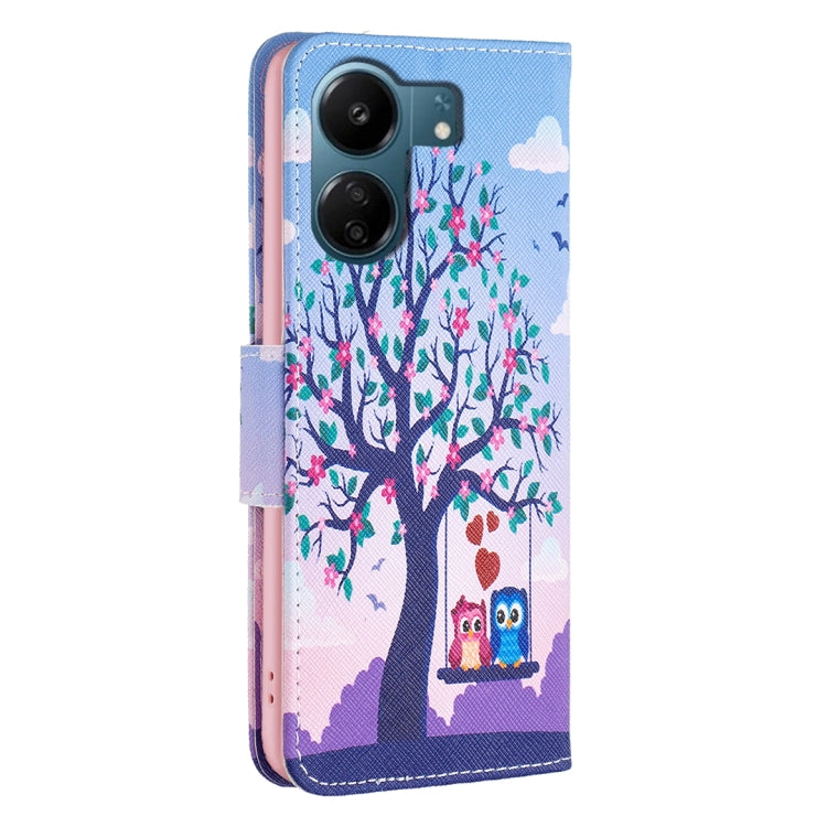 For Xiaomi Redmi 13C Colored Drawing Pattern Leather Phone Case(Owl) - 13C Cases by PMC Jewellery | Online Shopping South Africa | PMC Jewellery | Buy Now Pay Later Mobicred