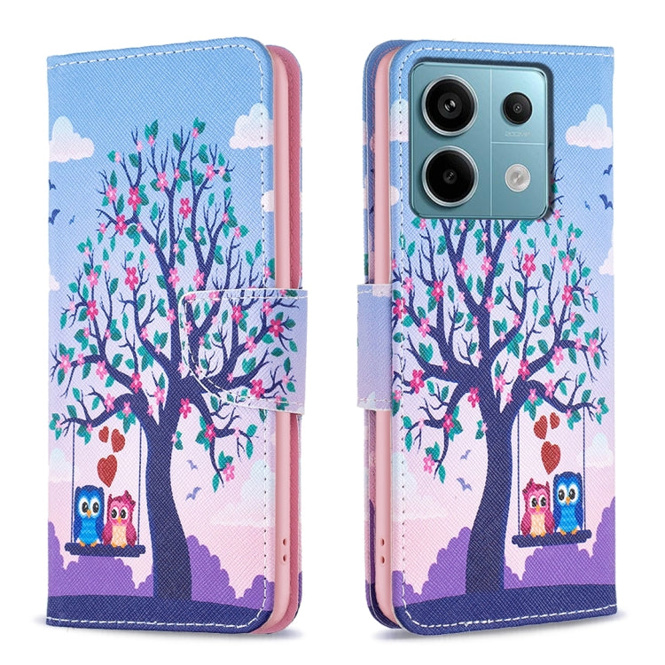 For Xiaomi Redmi Note 13 Pro 4G Global Colored Drawing Pattern Leather Phone Case(Owl) - Note 13 Pro Cases by PMC Jewellery | Online Shopping South Africa | PMC Jewellery | Buy Now Pay Later Mobicred