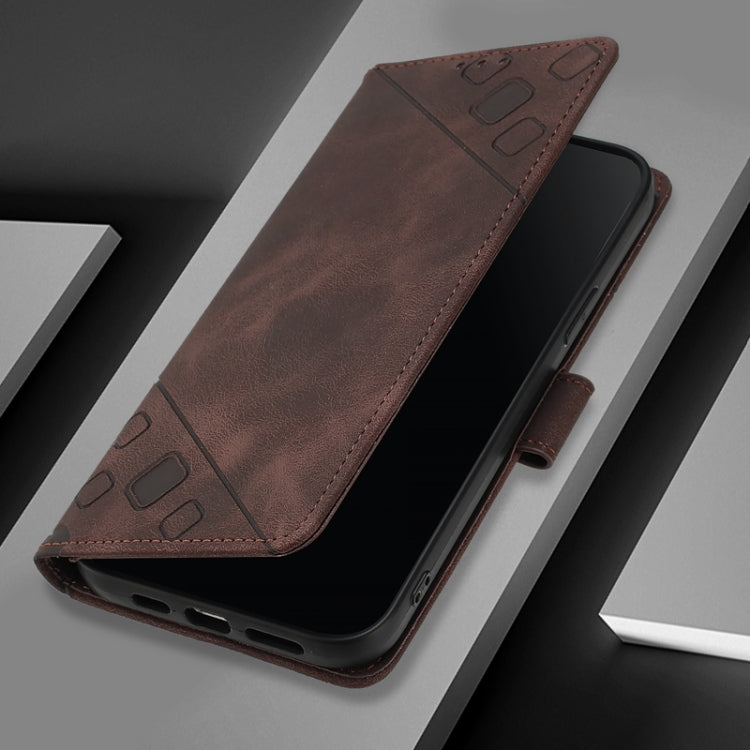 For Xiaomi Redmi K70 / K70 Pro Skin Feel Embossed Leather Phone Case(Brown) - K70 Cases by PMC Jewellery | Online Shopping South Africa | PMC Jewellery | Buy Now Pay Later Mobicred