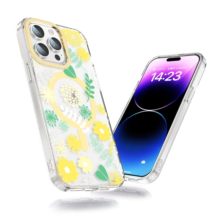 For iPhone 13 MagSafe Magnetic TPU Phone Case(Yellow Chrysanthemum) - iPhone 13 Cases by PMC TechLife | Online Shopping South Africa | PMC TechLife
